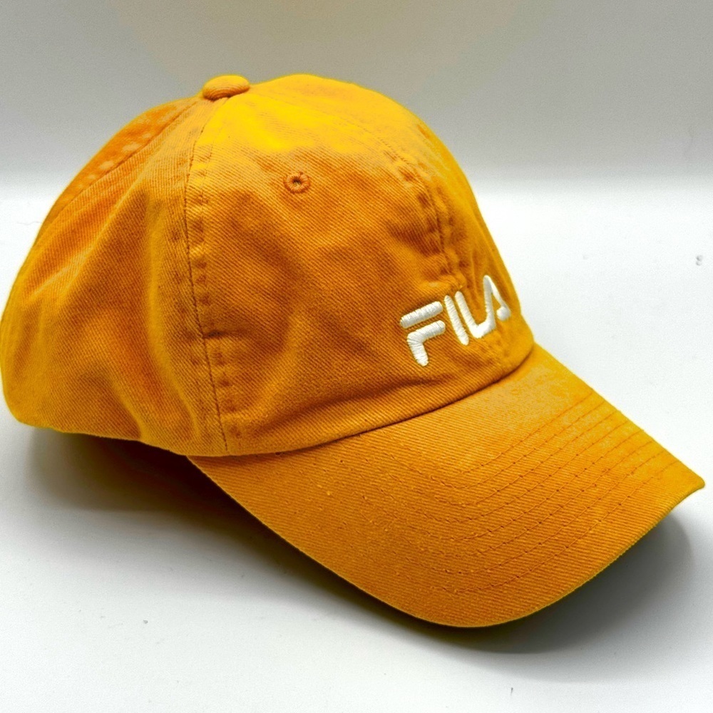 Fila Yellow Ball Cap, Adjustable Buckle Closure